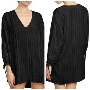 New Robin Piccone Swim Pool Beach Cover-Up/Tunic Black XS NWT